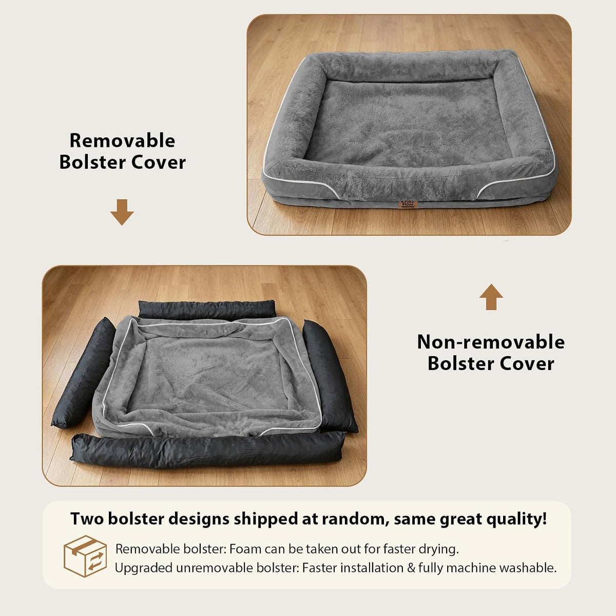 Chez Paw Waterproof Orthopedic Dog Bed for Large and Extra Large Dogs