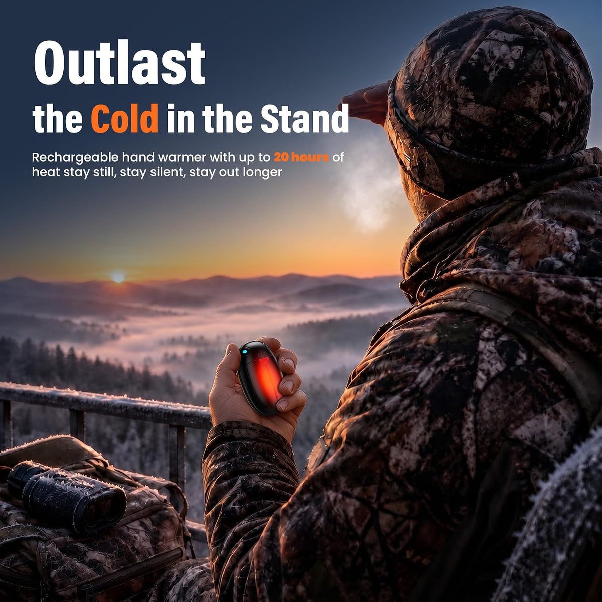 Hand Warmers Rechargeable, 2 Pack Portable Pocket Hand Warmers, 20Hrs Long Heating Double Warm Electric Handwarmers, Reusable Heater for Outdoors, Camping, Hunting, Golf, Fishing
