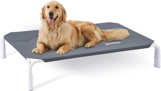 Zomisla Large Elevated Dog Bed Tool-Free Assembly, Folding Raised Dog Cot