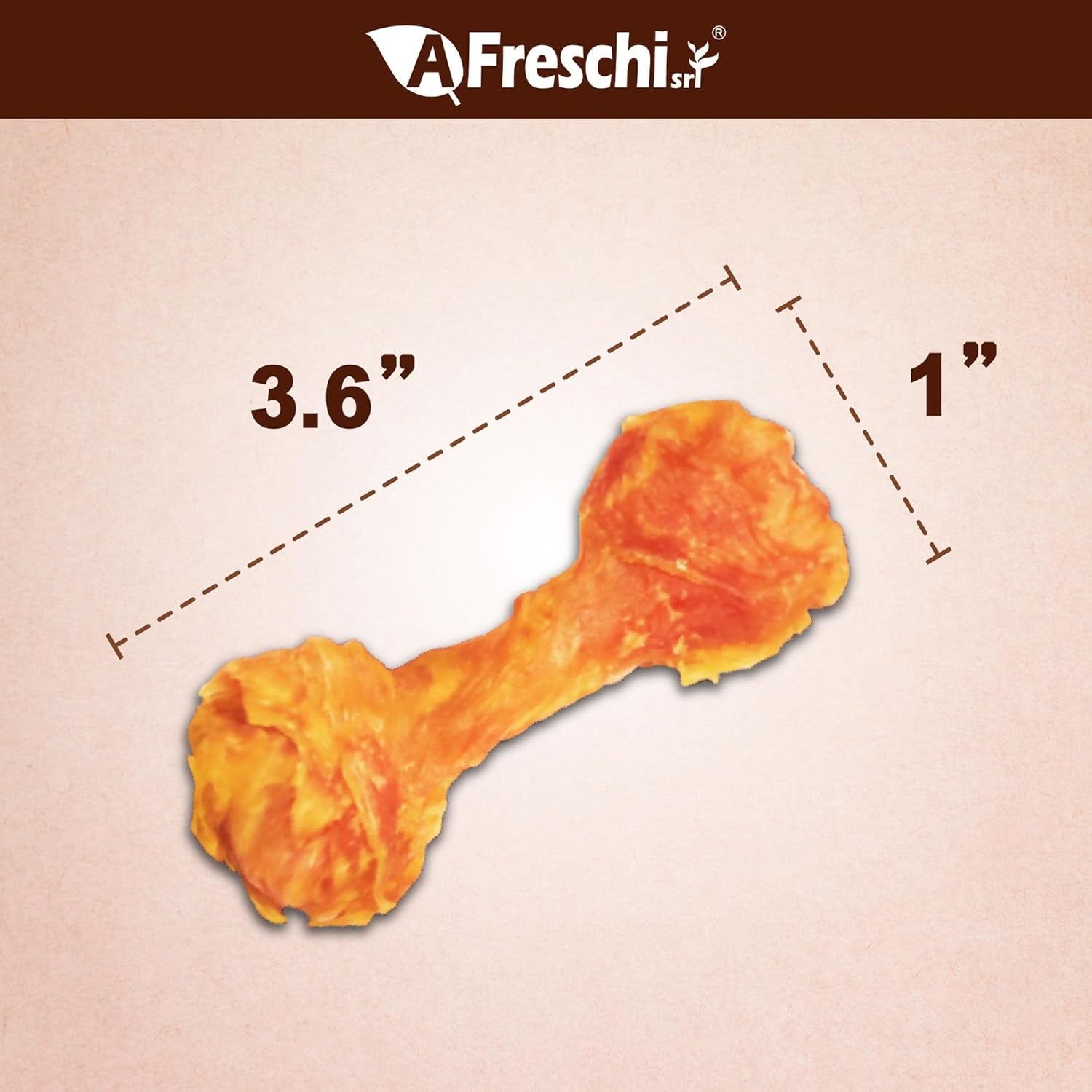 A Freschi Srl Turkey Tendons for Dogs, Usa-Sourced Human Grade, Rawhide-Free Long-Lasting Puppy Chews, All Natural Hypoallergenic Dog Treats for Small Breeds, Bone (S), 8 Oz Pack