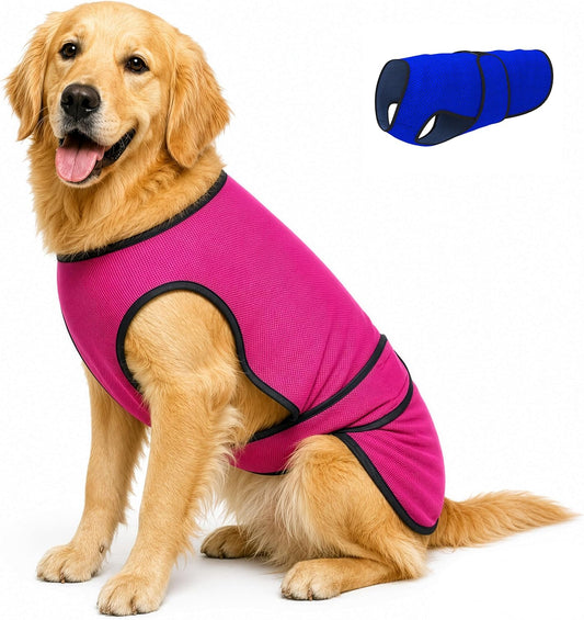 Dog Cooling Vest, Lightweight Cooling Shirt, Rose Pink, XL