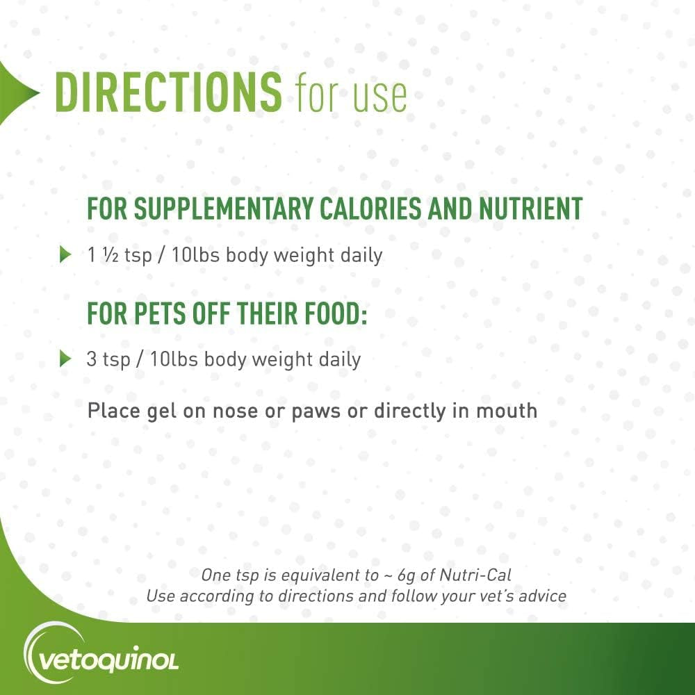 Vetoquinol Nutri-Cal - High-Calorie Nutritional Gel - Supports Daily Nutrition for Picky Eaters - Essential Nutrients & Vitamins for Cats & Dogs - Easy Feeding Oral Gel - 4.25 Oz