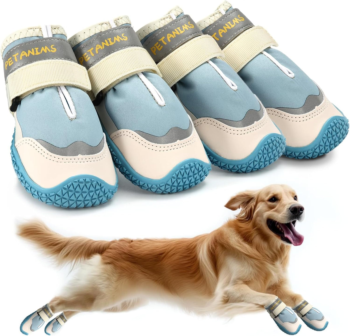 Dog Shoes for Small Dogs, Paw Protectors, Blue, Size 2