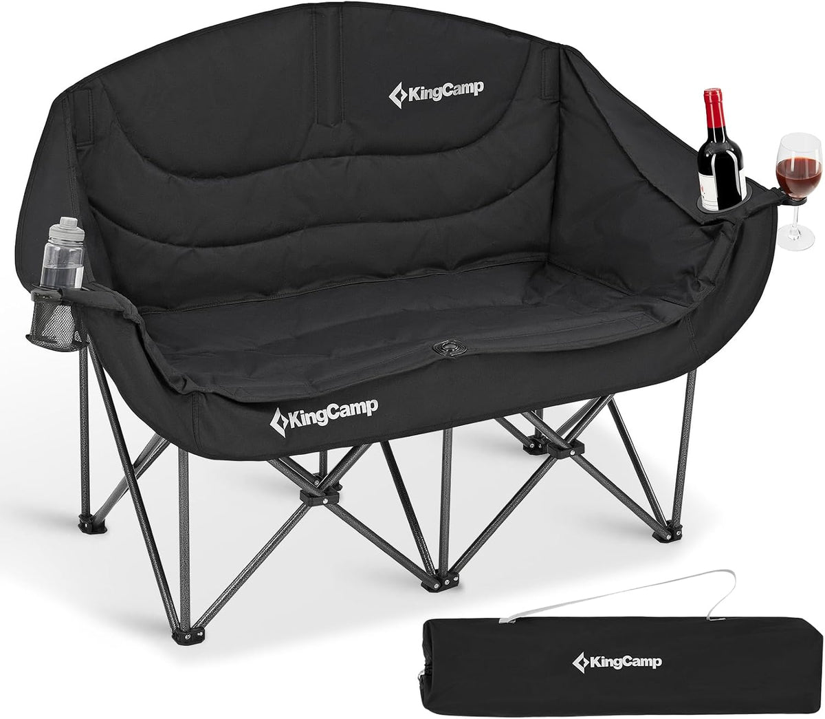 Kingcamp Double Camping Chair, Heavy Duty 660Lbs Folding 2 Person Chair