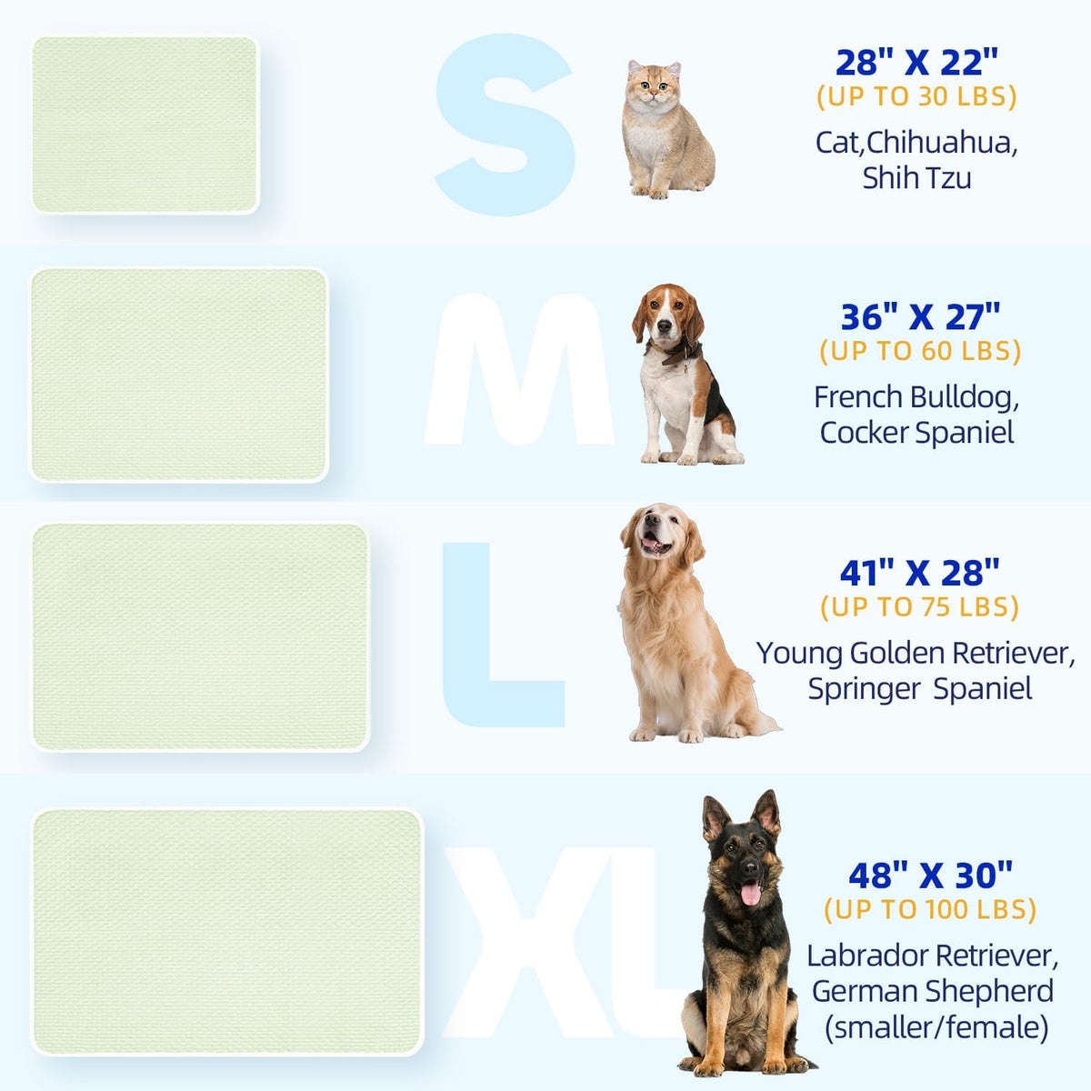 Mora Pets Dog Cooling Mat Cat Cooling Pad Instant Pet Cool Bed Mat Small