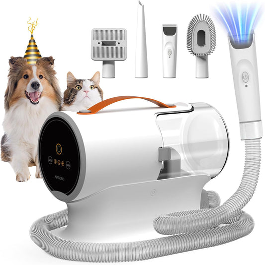 AIRROBO Dog Grooming Vacuum Kit,12000Pa Strong Pet Vacuum for Shedding,Grooming Hai,Quiet,Pg100,2L Large Capacity