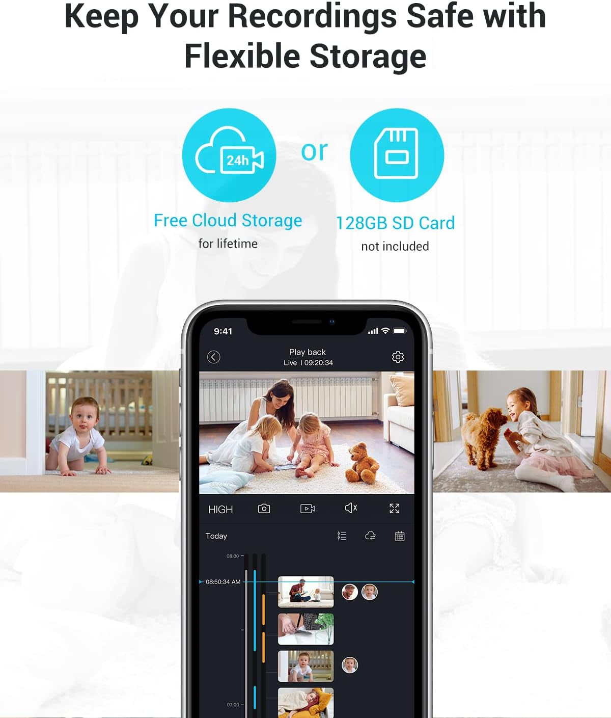 Blurams 5G Indoor Cameras for Home Security, 2K Pet Camera with Phone App, 360° PTZ Home Cam W/Dual-Band Wifi6, 2-Way Talk, Free Human/Sound Detection, Motion Tracking, Night Vision, Works with Alexa
