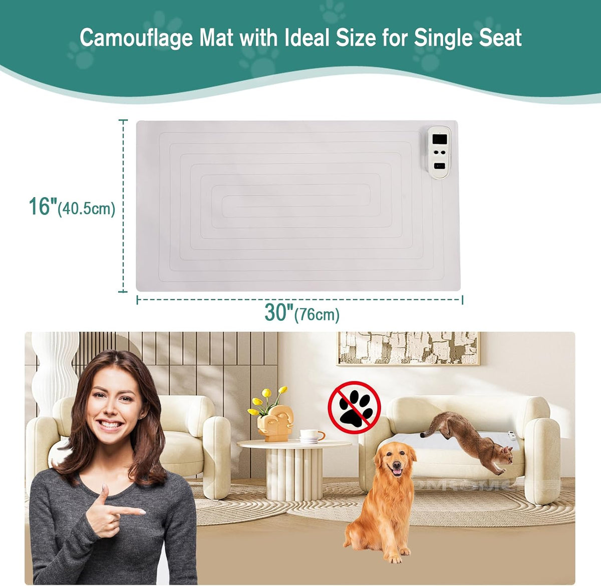 SEERWAY Rechargeable Scat Pet Shock Mat: 3 Training Modes with 3 Intensity
