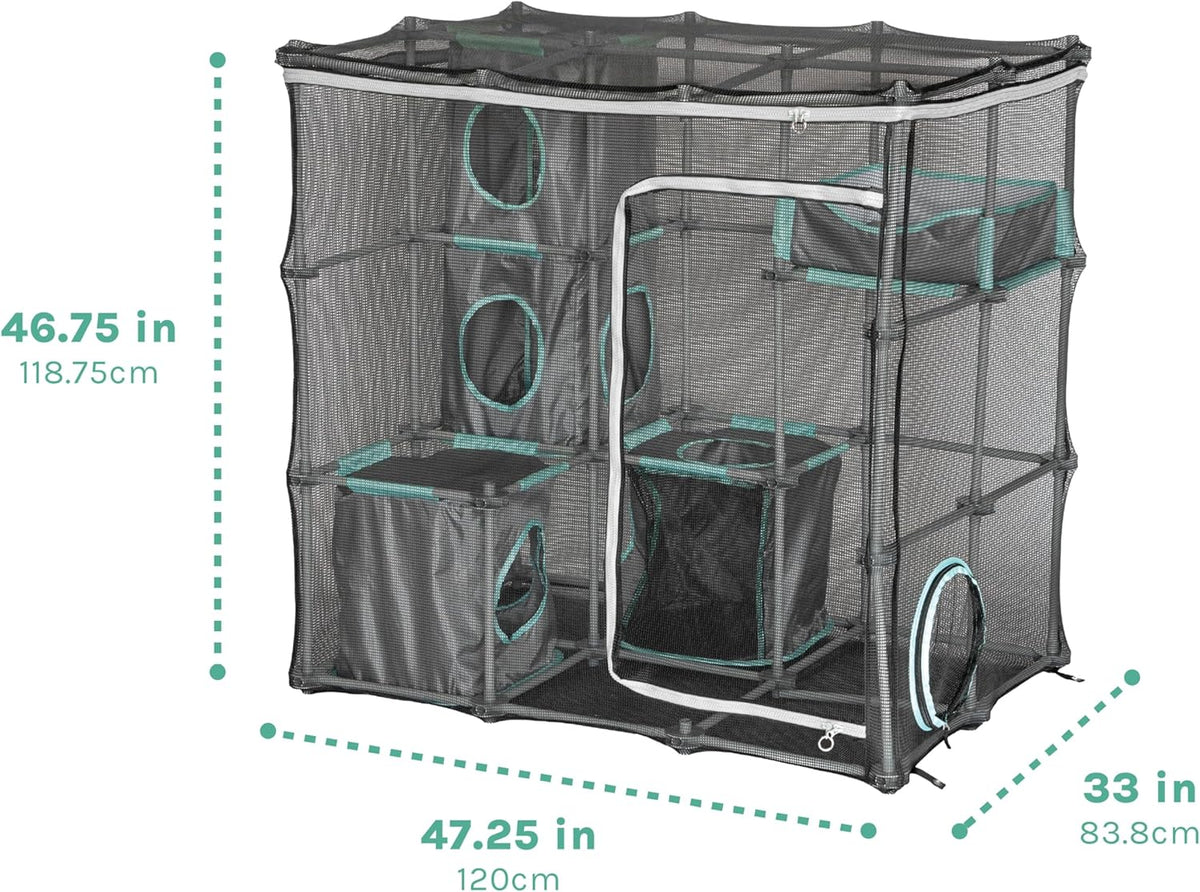 Kitty City Outdoor Catio Furniture and Play Kits for Cats, Outdoor Mega Kit