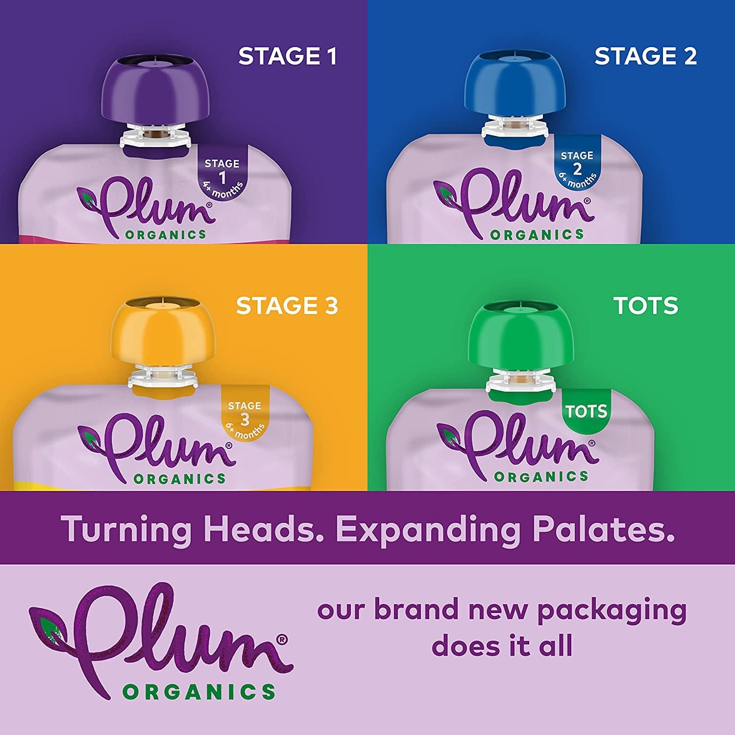 Plum Organics - 4+ Months Organic Baby Food Pouches - Just Punes - Non-Gmo - Fruit & Veggie Blends On-The-Go Pouches for Baby & Toddler Meals - Quality Tested Ingredients - 3.5 Oz (Pack of 12)