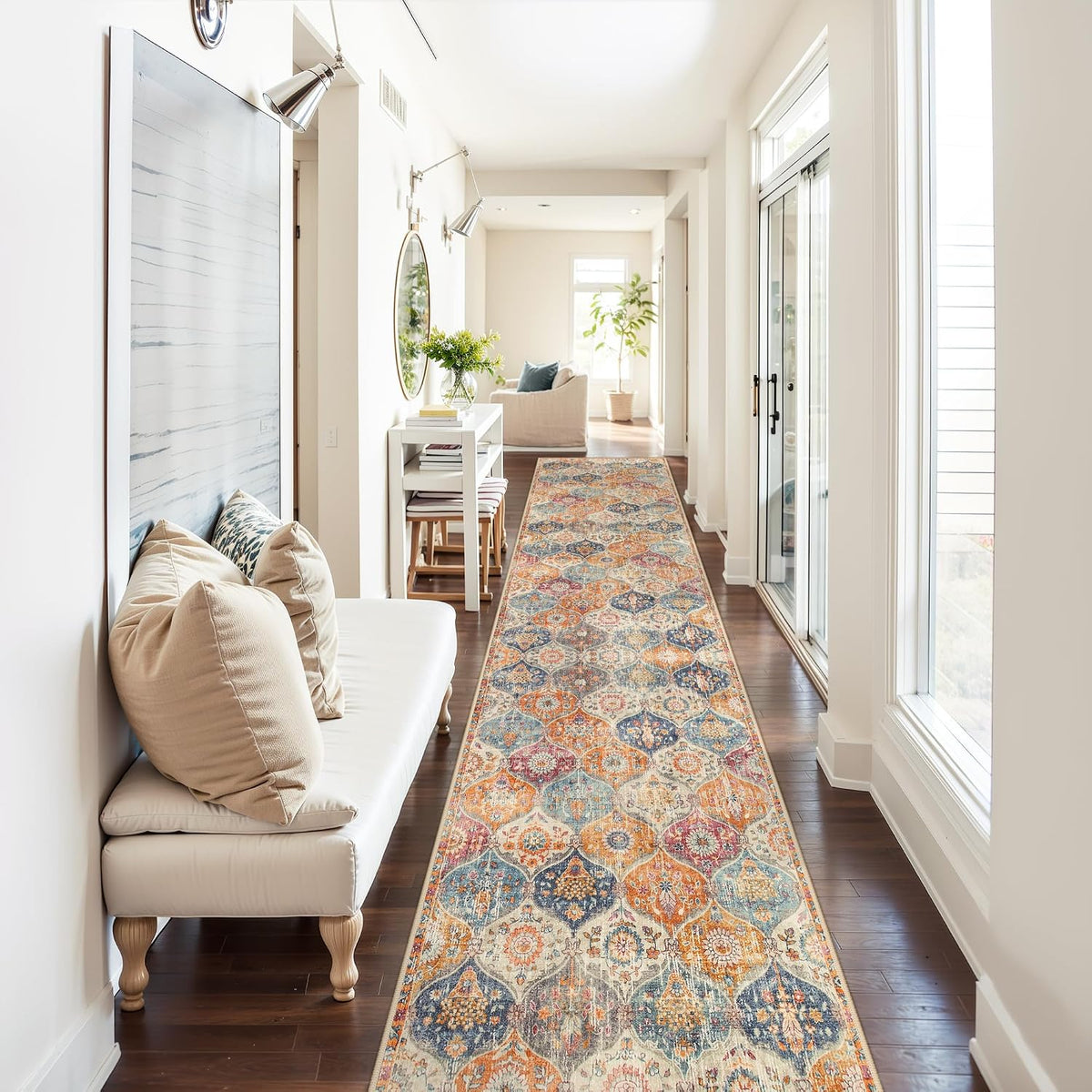 Lahome Moroccan Washable Runner Rug 2X10, Kitchen Runners for Hallways