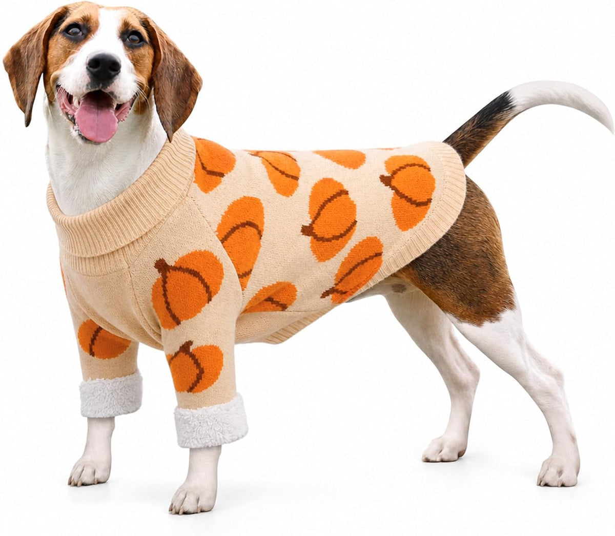Dog Halloween Costumes Pumpkin Dog Sweater, Fall Sweaters (XL)