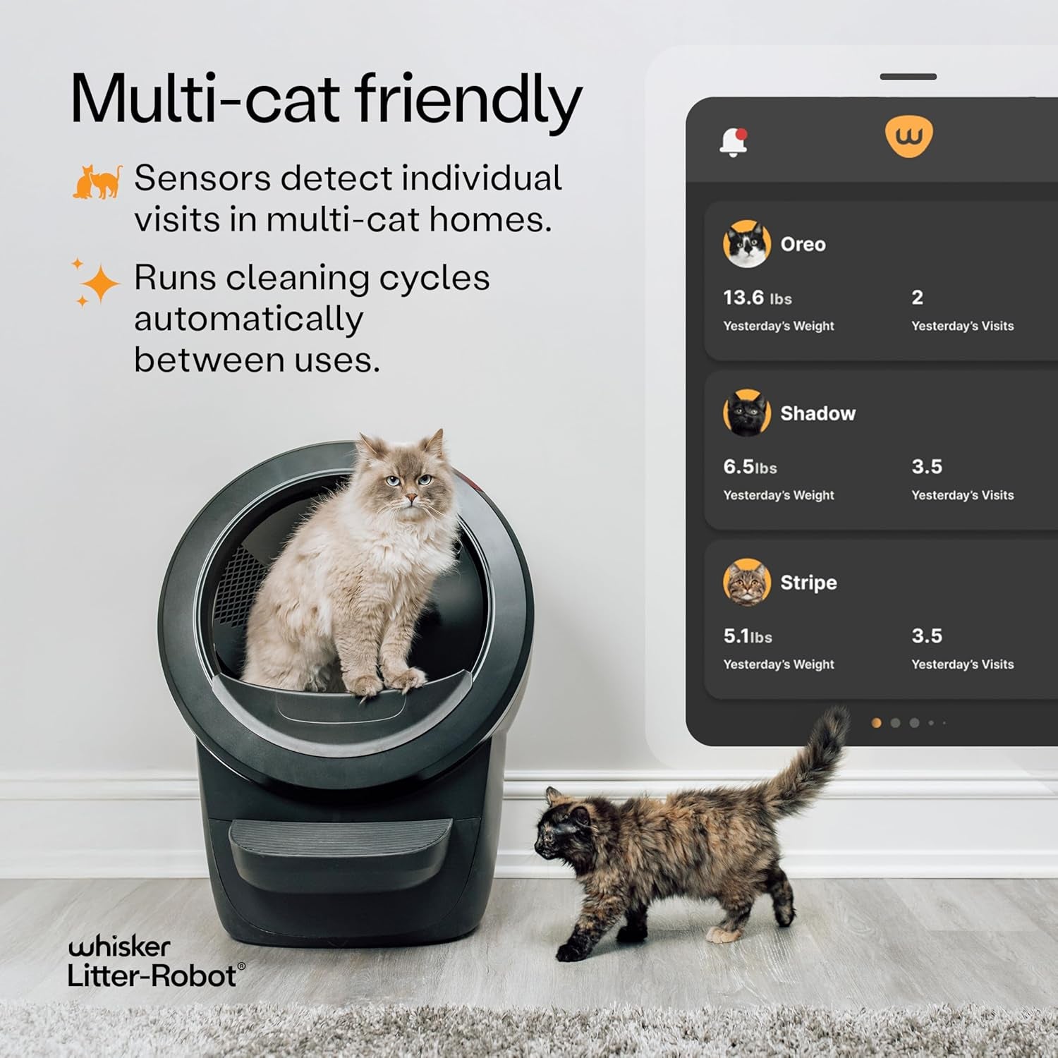 Whisker Litter-Robot 4 Supply Bundle, Black - Automatic, Self-Cleaning Cat Litter Box, Includes Litter-Robot 4, 3 Odortrap Refills, 10 Liners, 30 Cleaner Wipes, & 2 Carbon Filters