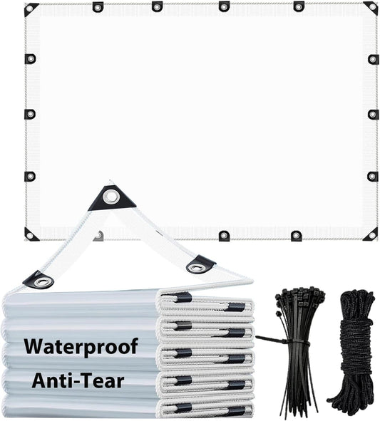 Clear Tarp 4X6Ft, Clear Tarps with Grommets, 8 Mil Heavy Duty Waterproof with Reinforced Edge for Plant Greenhouse, Balcony, Garden, Pet Hutch, Roof.