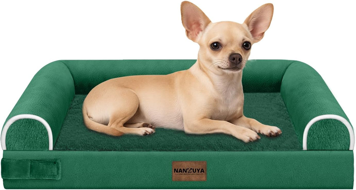 NANUYA Orthopedic Dog Bed for Small Dogs, 24 X 16 Inch, Emerald