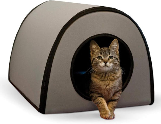 K&H Heated Cat House, Thermo Mod Kitty Shelter Outdoor, Safety Listed, 25W