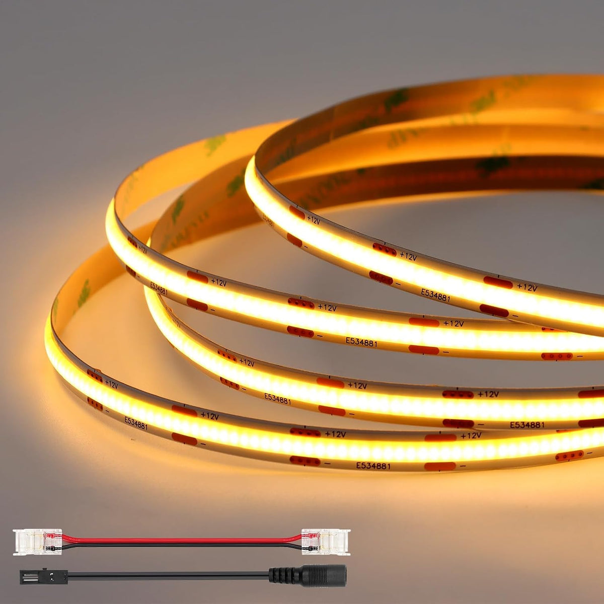 VST Cob LED Strip Light 16.4Ft, 12V Tape Lights, Warm White 2700K, Cuttable