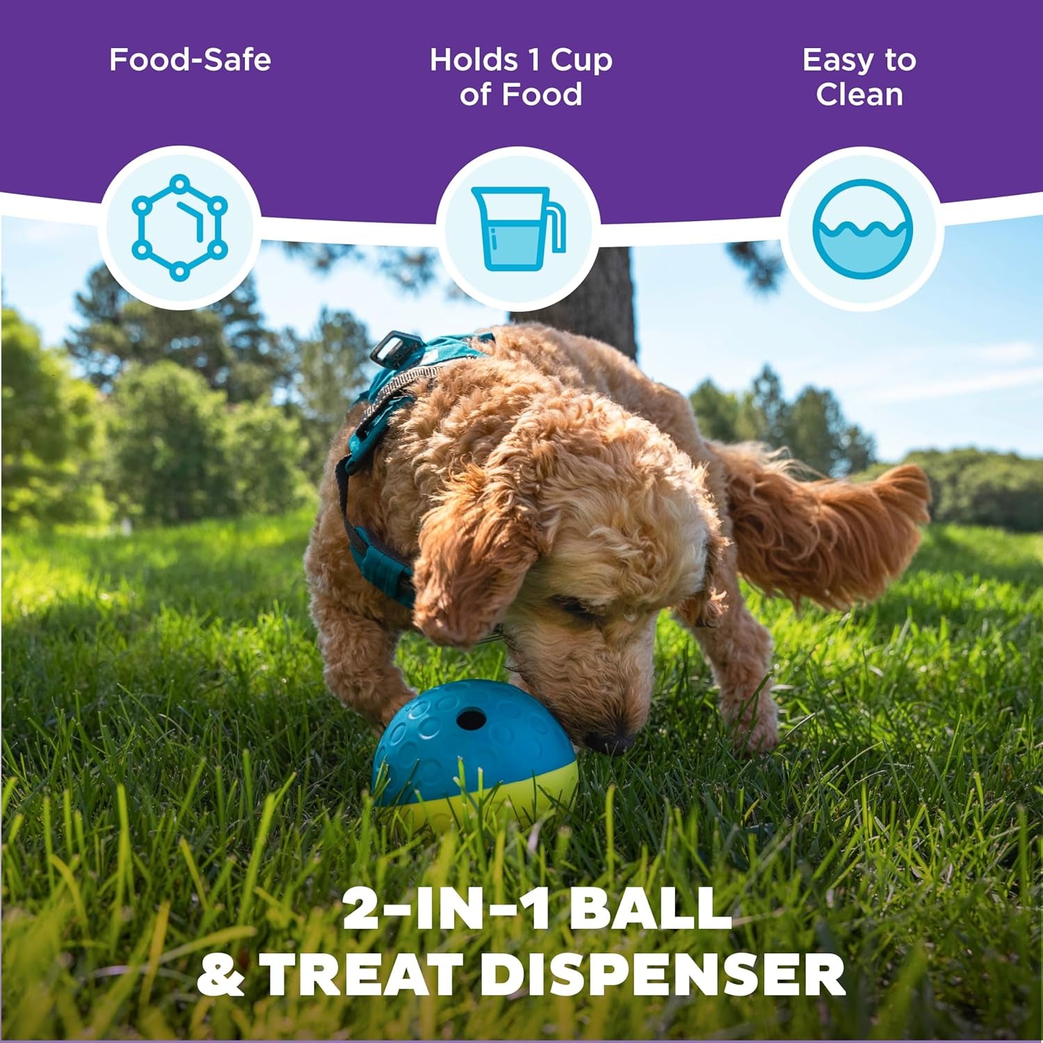 Outward Hound by Nina Ottosson Treat Tumble – Interactive Food-Dispensing Dog Puzzle Ball, Level 1 Beginner, Small, 4.8"