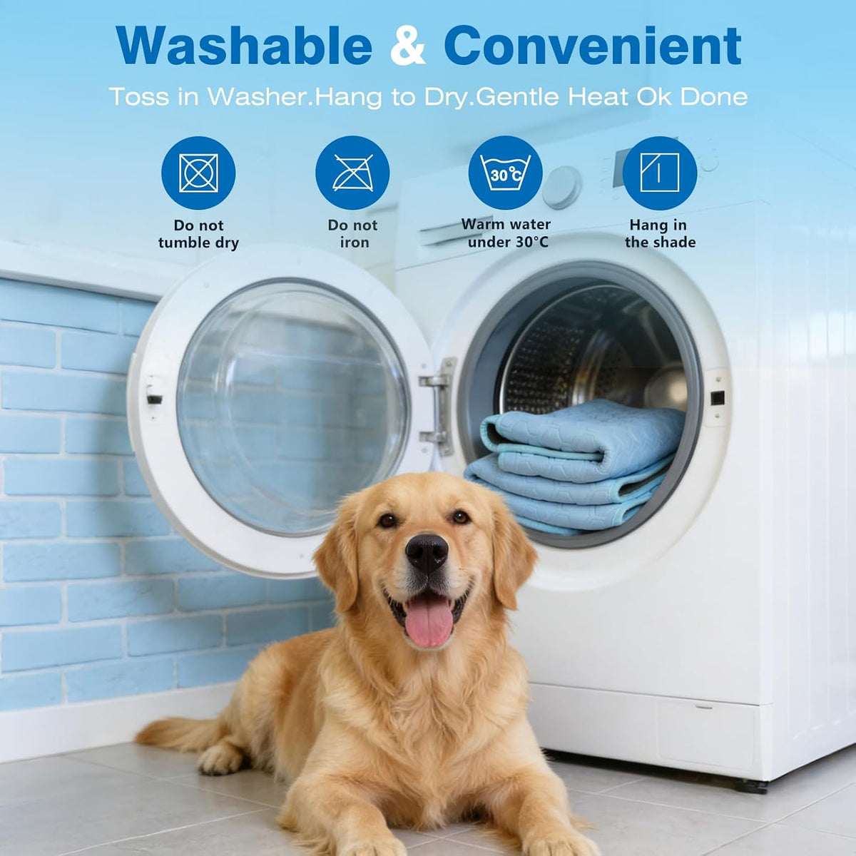 Dog Cooling Mat Ice Silk Washable Non-Slip Pet Summer Pad