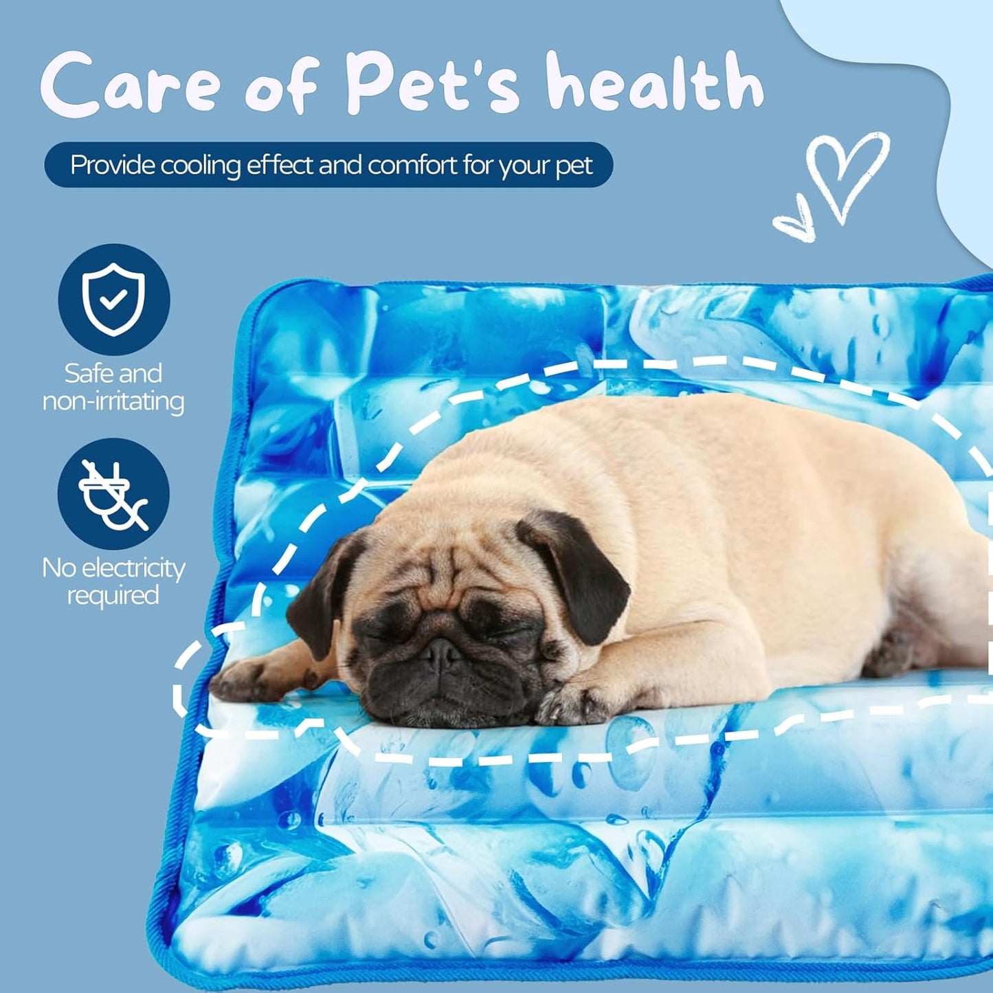 Dog Cooling Mat 2.0, Double-Sided Non-Slip Pet Cooling Pad, Washable and Durable, Indoor & Outdoor Summer Cooling Mat for All Pets, Keep Dogs and Cats Cool and Comfortable (17.7" X 17.7")