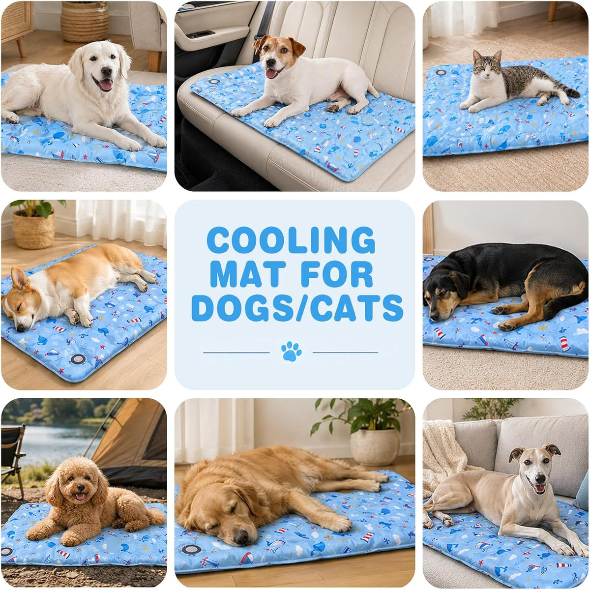 Teemoo Dog Cooling Mat, 47.2" X 27.5" Cooling Mat for Large Dogs, Non-Toxic Gel, Cool Pet Pad, Cooling Pad for Dog, Pet Cool Pad for Floors, Sofas, Kennels (XL)