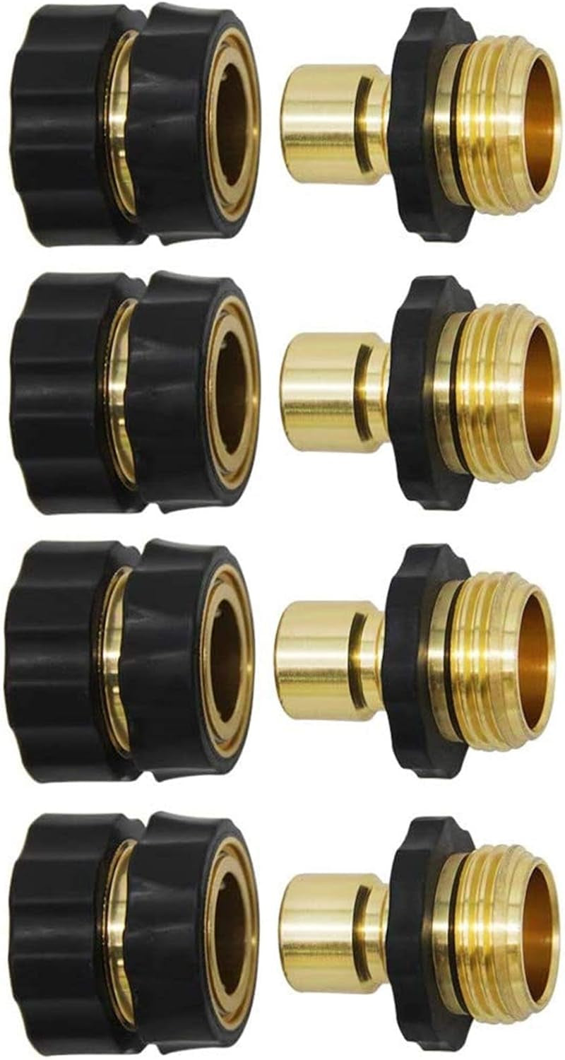 Twinkle Star 3/4 Inch Garden Hose Fitting Quick Connector Set, 4 Sets