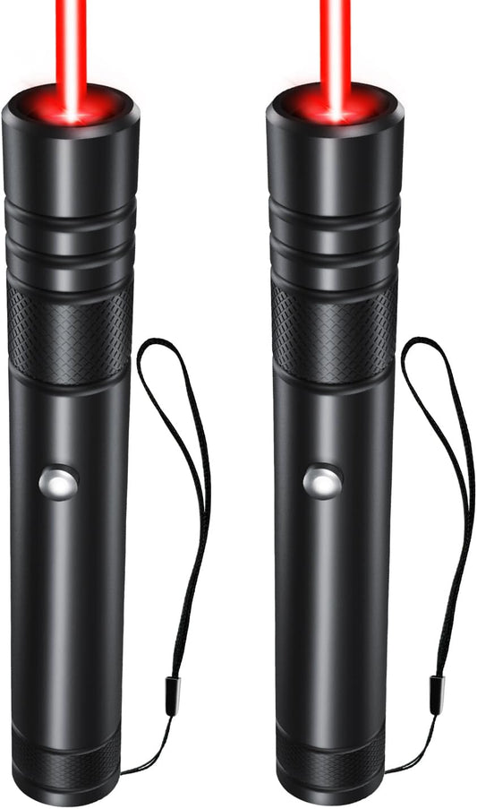 [2 Packs] Rechargeable Red Laser Pointer High Power Red Beam Laser Light Long Distance Range for TV/LED/LCD Screens Tactical Flashlights Presentation Office/Outdoors/Astronomic/Construction [001]