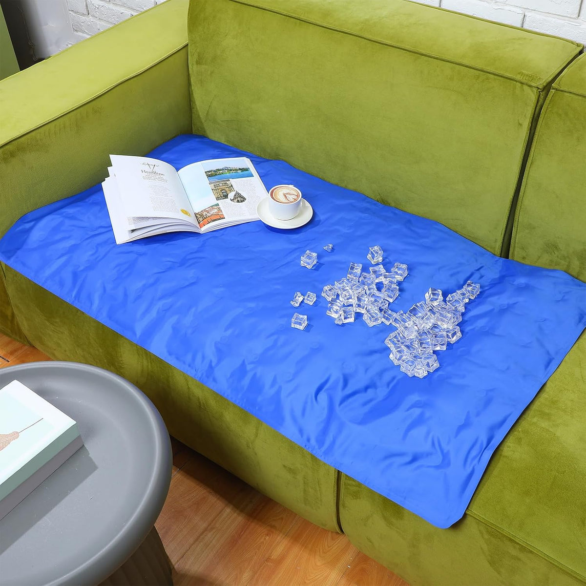 Drydiet Cooling Pad Mat for Bed,Gel,Plain,48 X 28 Inch,Blue