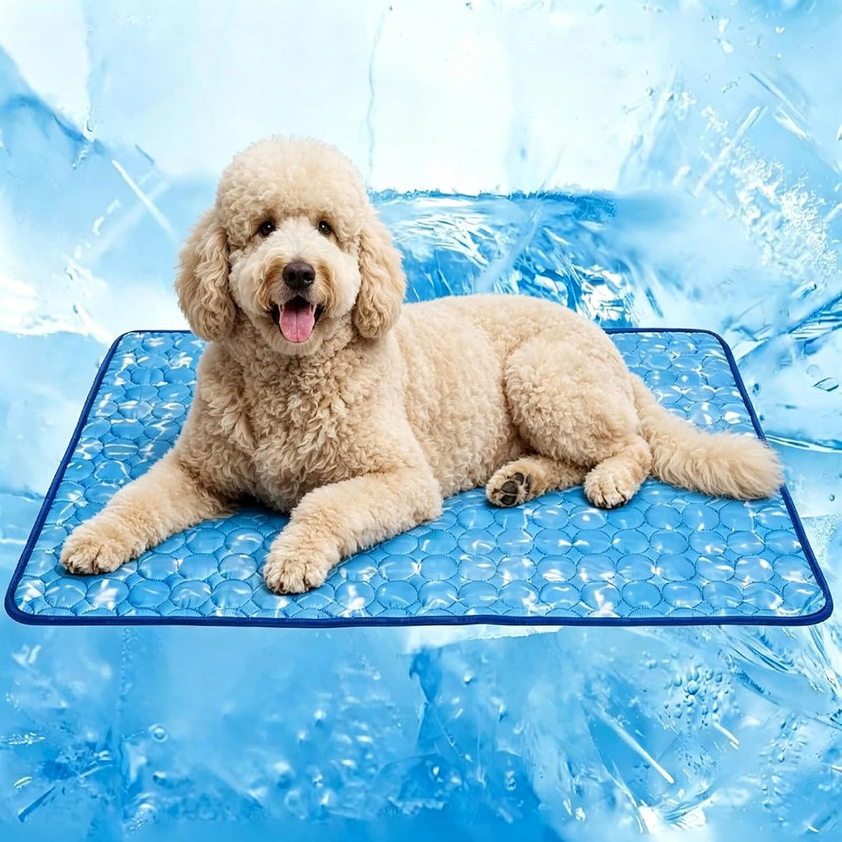 Dog Cooling Mat, 55''X40''Arc-Chill Cooling Fiber Self-Cooling Pad for Dogs - Washable Non-Toxic Summer Pet Mat, Non-Slip Foldable Portable Soft Pad for Indoor Outdoor/Kennel Bed Sofa Floor Car