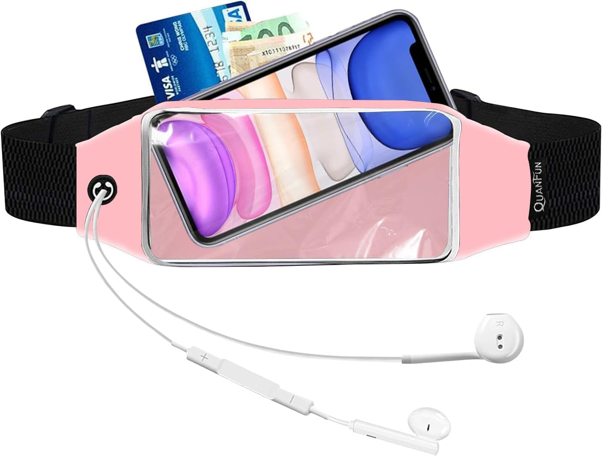 Running Belt,Fanny Pack Fits Phones up to 6.5" for Women Men,Pink