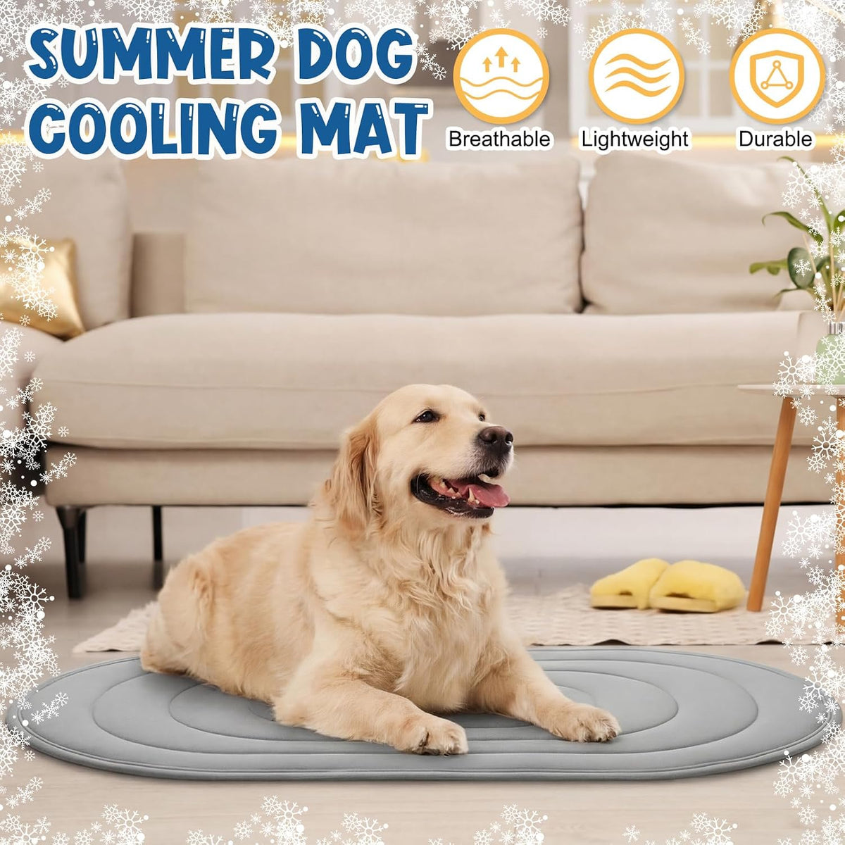 4 Pack Large Dog Cooling Mats 35" X 19" with Storage Bags, Reversible Ice Silk & Velvet Pet Cooling Pad, Summer Washable Bed for Crate, Sofa, Car, Travel