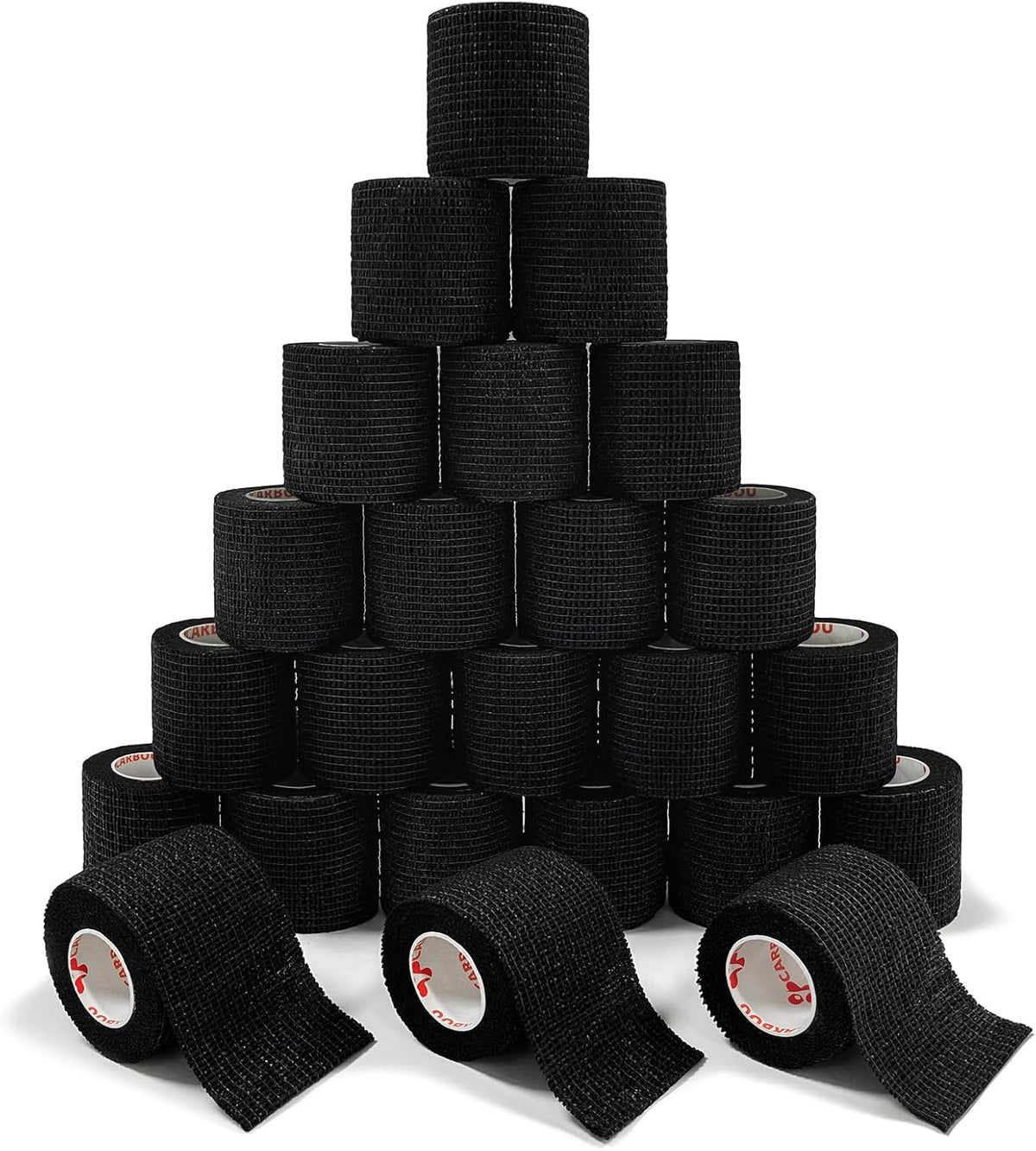 Carbou Self Adhesive Bandage Wrap 2" X 5Yd 24Ct Vet & Athletic Black
