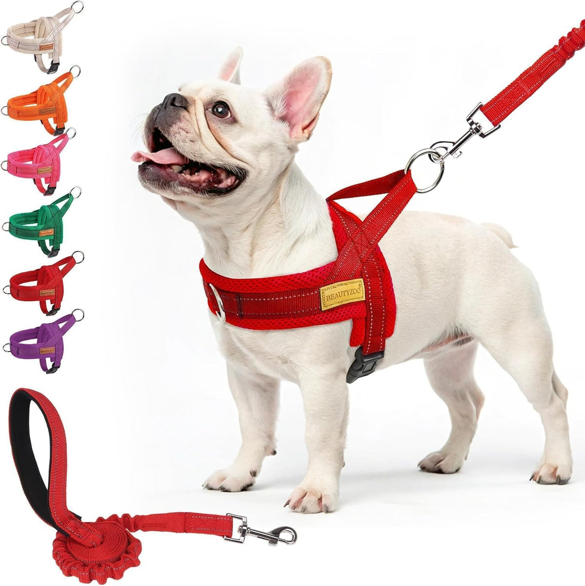 Dog Harness Medium Sized and Leash Set, No Pull Step in Pet Vest