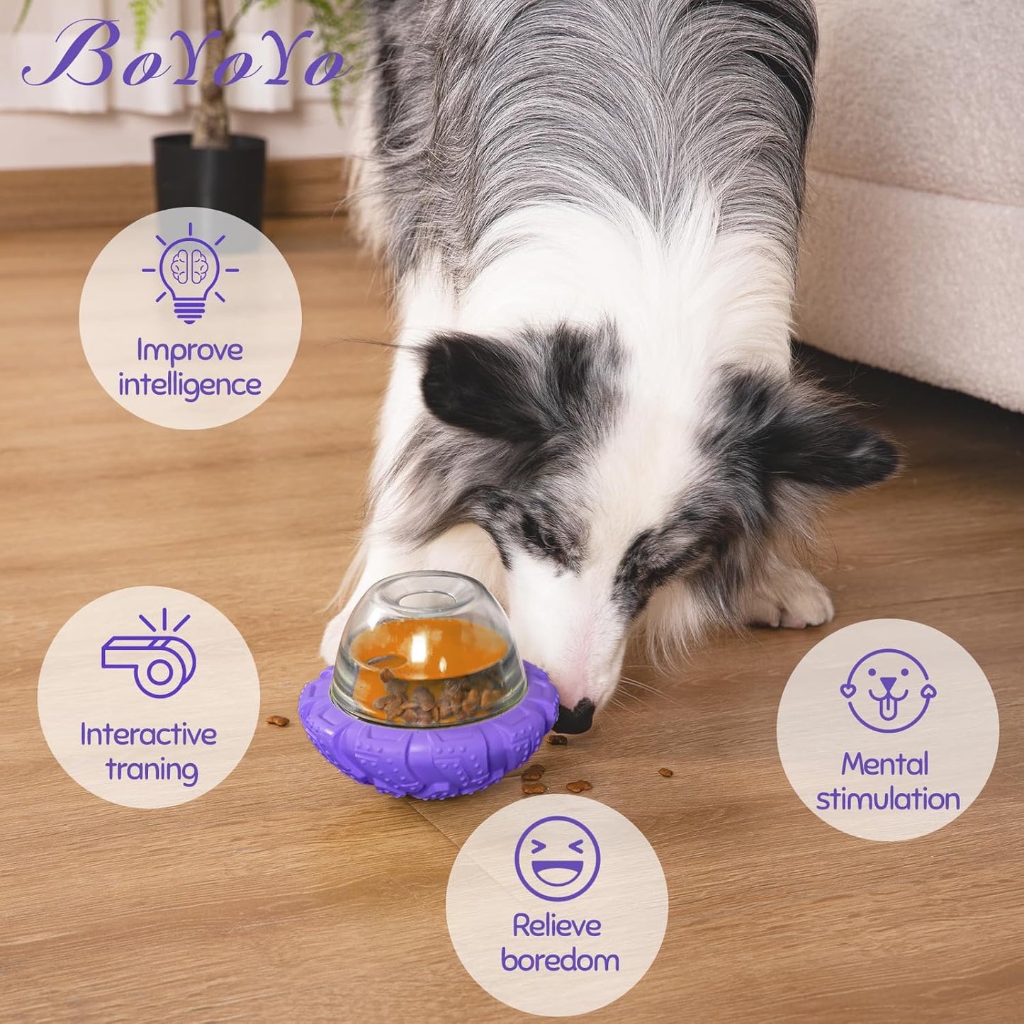 Boyoyo Interactive Dog Puzzle Toy for Smart, Dog Enrichment Toys to Keep Them Busy, Cognitive Dogs Toy to Stimulate Their Brain, Dog'S Treat Dispensing Toys with Slow Feeder, Easy to Clean