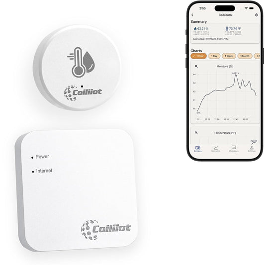Wifi Thermometer Hygrometer with App Alerts, 1 Sensor & Gateway