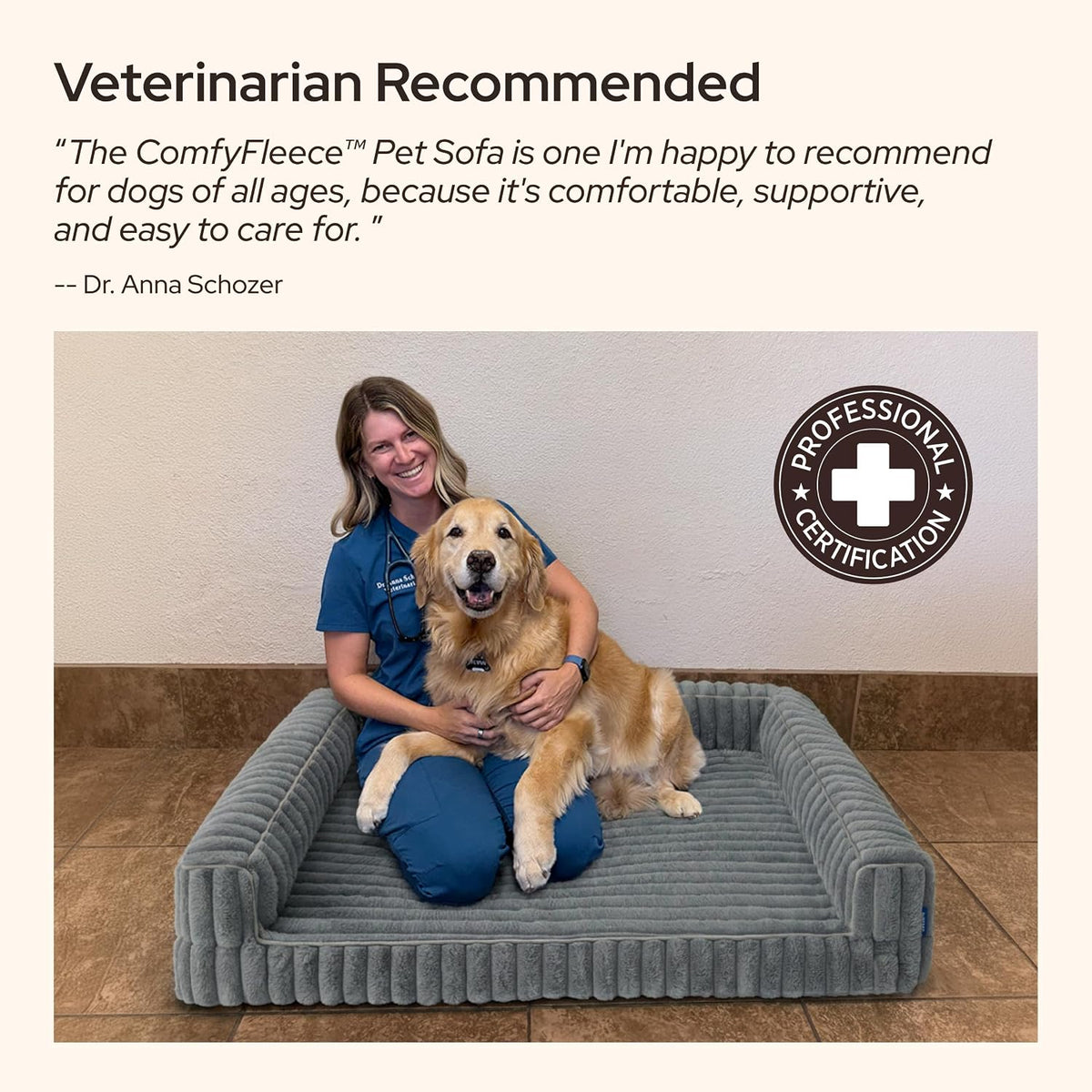 Bedsure Comfyfleece® Memory Foam Orthopedic Dog Beds Large Sized Dog 35"