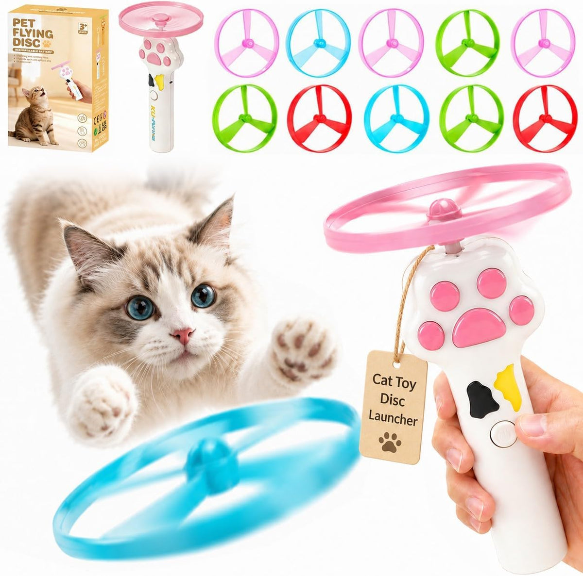 Cat Toy Launcher for Kitten Toys, Cat Toys Interactive, Automatic Cat Toy