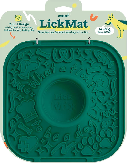 Woof Lickmat, Slow Feeder Mat for Dogs, Green