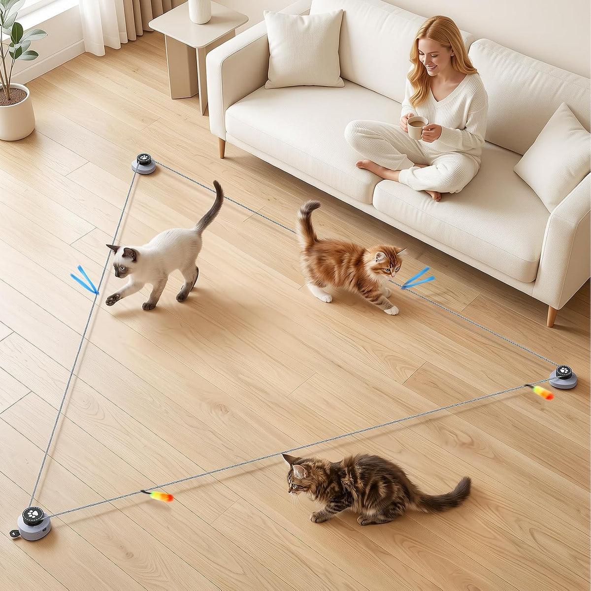 Cat Toys Interactive for Indoor Cats Chase Run Hunt Exercise