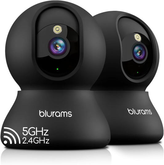 Blurams 5G Indoor Cameras for Home Security, 2K Pet Camera with Phone App, 360° PTZ Home Cam W/Dual-Band Wifi6, 2-Way Talk, Free Human/Sound Detection, Motion Tracking, Night Vision, Works with Alexa