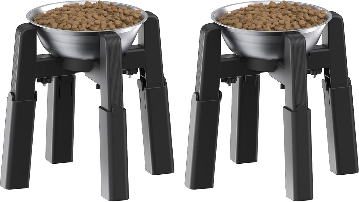 CZPET Dog Bowl Stand, 51 Oz Large Capacity Stainless Steel Feeder (2 Pack)