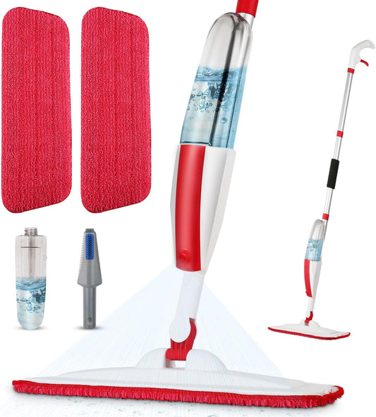 Wet Spray Mop for Floor Cleaning with 14 Oz Bottle & 2 Microfiber Pads