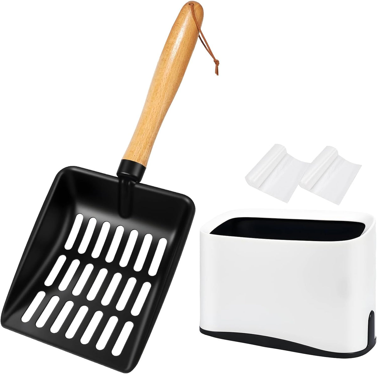 Cat Litter Scoop, Metal Litter Scoop, Short with Holder