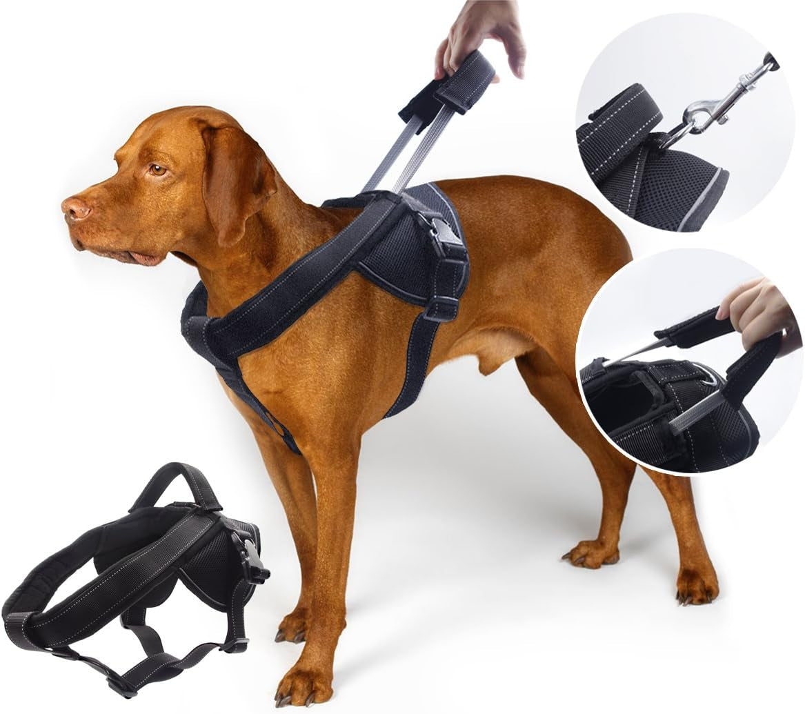 Heavy Duty Dog Harness for Large Dogs, No Pull Dog Vest Harness with Handle Extensible, Reflective Stitching (XXL)