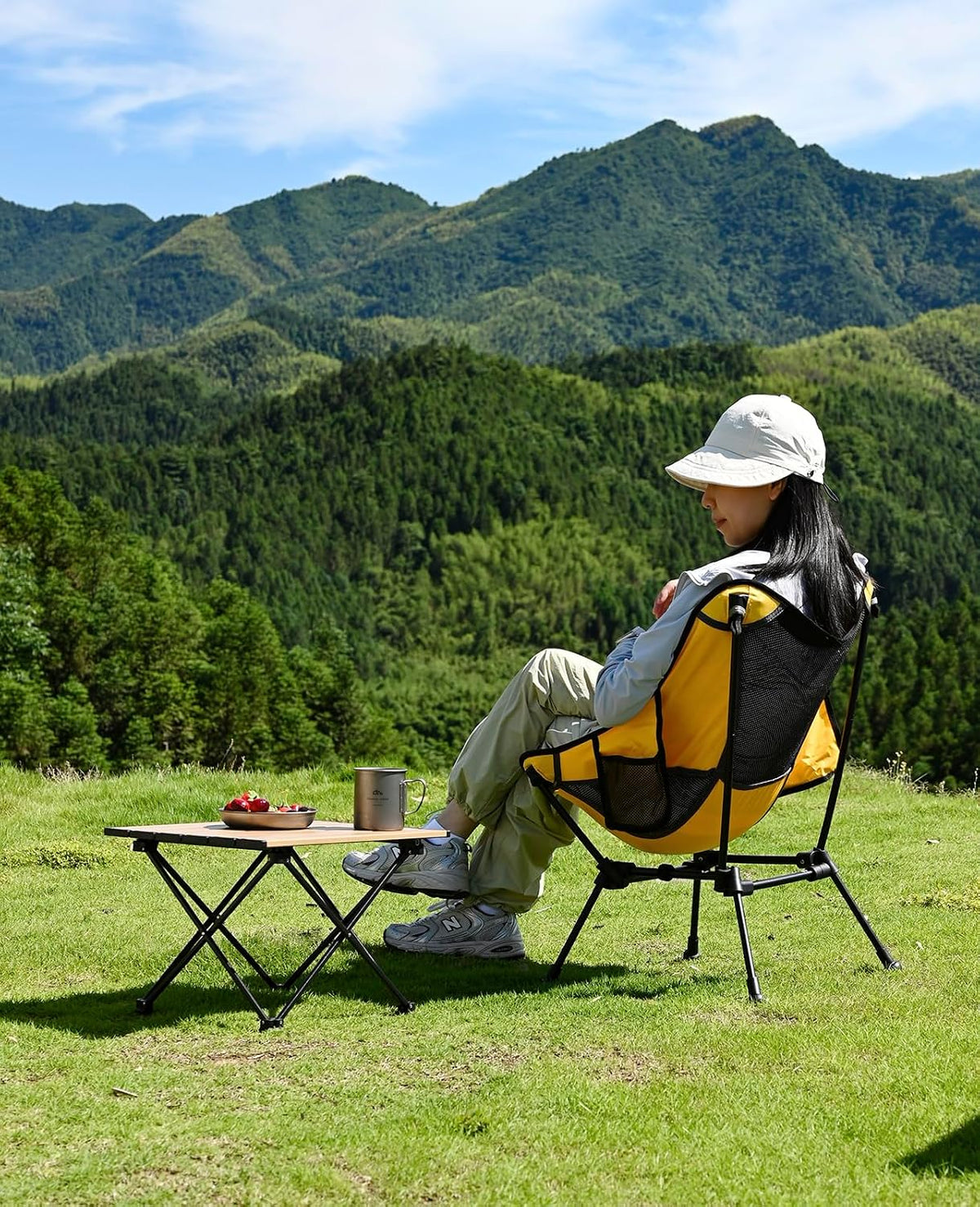Iclimb Ultralight Compact Folding Anti-Sinking Chair, Black
