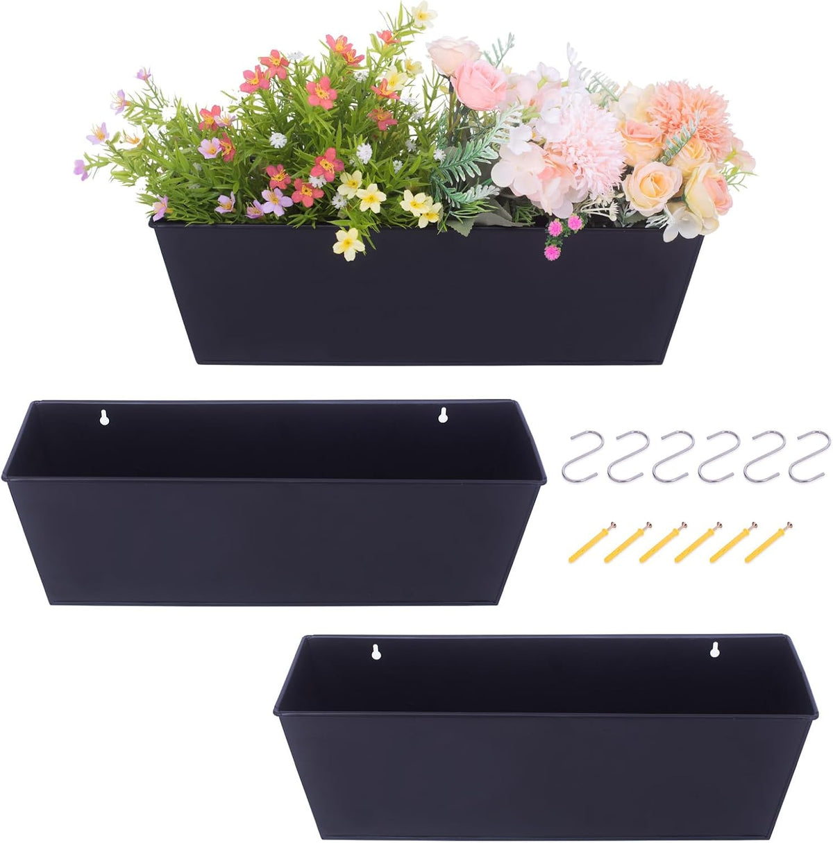 16 Inch Wall Hanging Planters for Outdoor Plants 3PCS