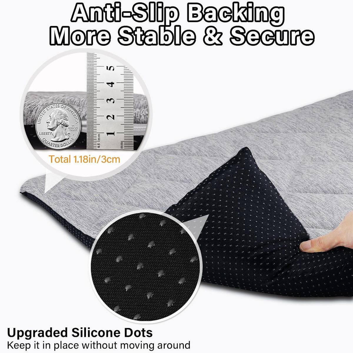 Joyblooms Dog Bed for Car Back Seat Dog Bed Cooling Dog Mat for Car Pet Mat,Gray