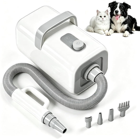 DUMOS Dog Dryer for Pet Grooming Kit, Dog Blow Dryer with 4 Nozzles