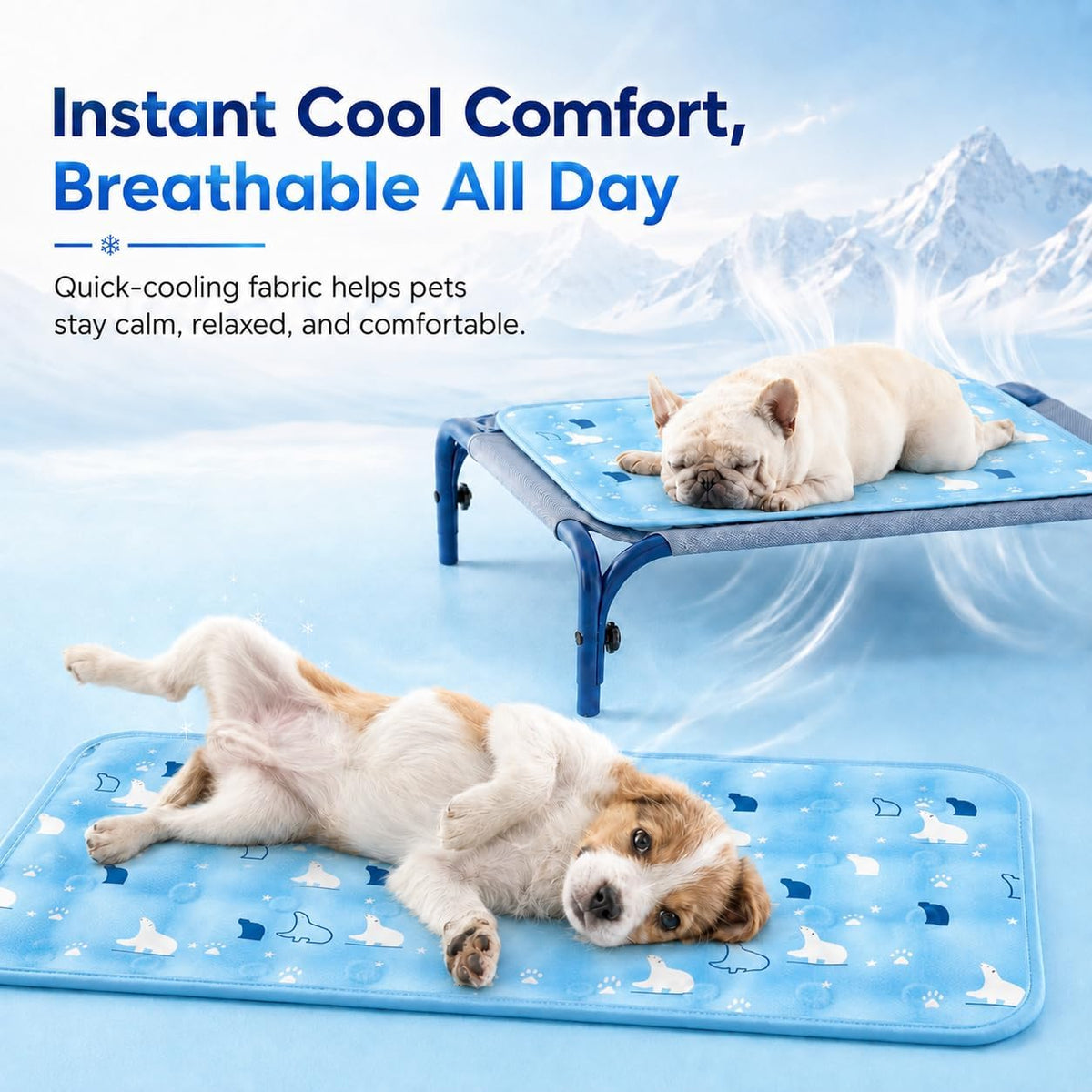Dog Cooling Mat Gel for Indoor & Outdoor, Waterproof Non-Toxic Cooling Pad