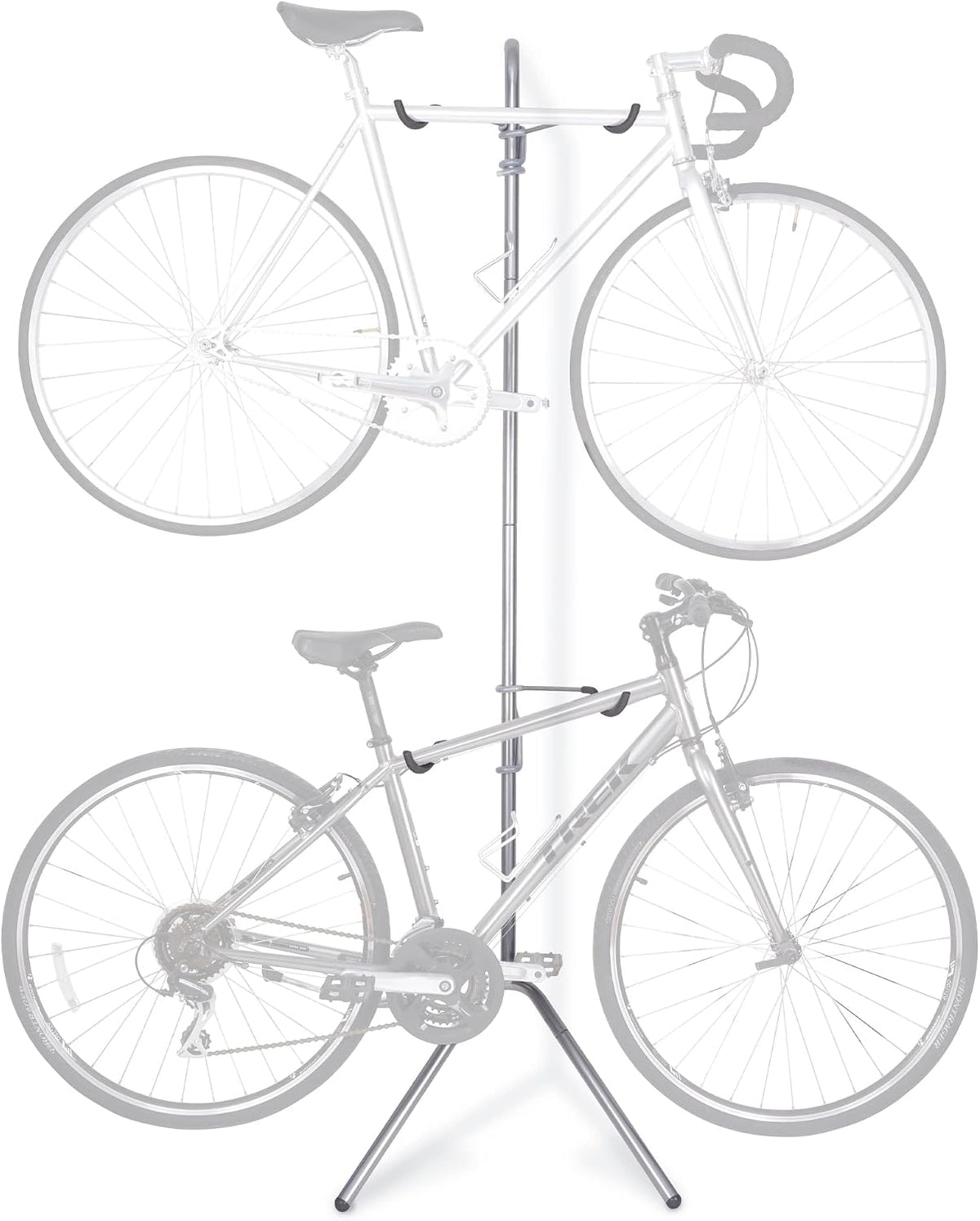 Delta Cycle Two Bike Gravity Pole Stand Garage, 2 Bike Storage Rack, No Drilling Required, Fully Adjustable Vertical Bike Rack for Any Style Bicycle, Leaning Wall Bike Rack Holds up to 60 Lbs